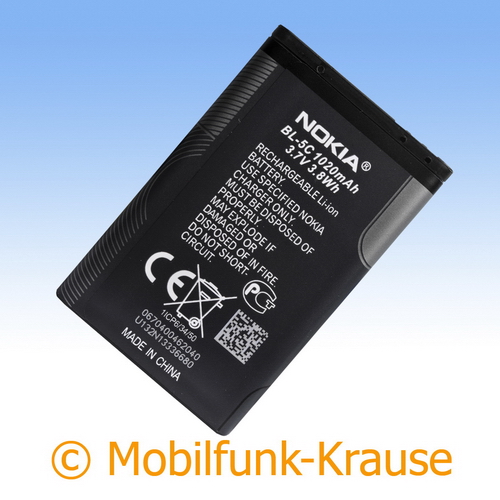 Original Akku für Nokia 1208 1020mAh Li-Ionen (BL-5C)